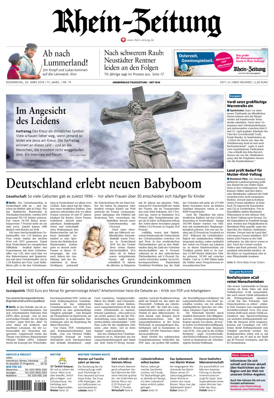 Rhein-Zeitung Kreis Neuwied vom Donnerstag, 29.03.2018
