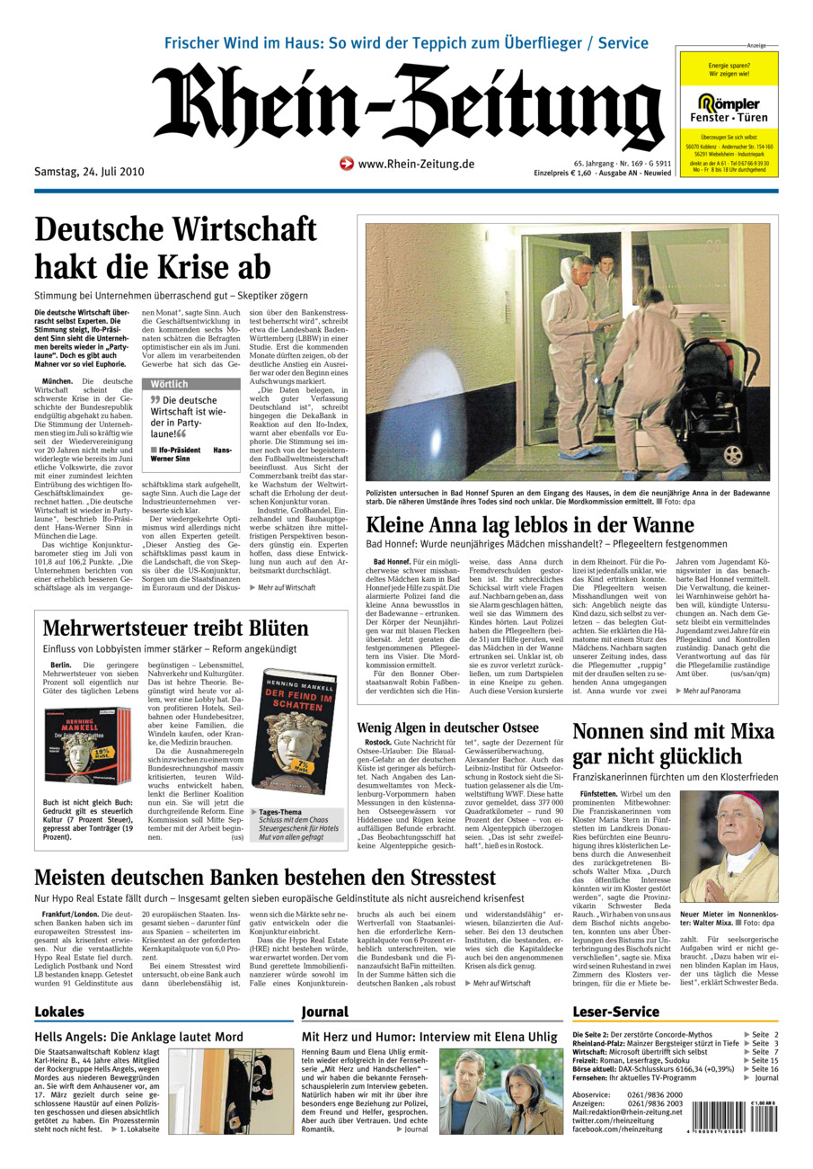 Rhein-Zeitung Kreis Neuwied vom Samstag, 24.07.2010