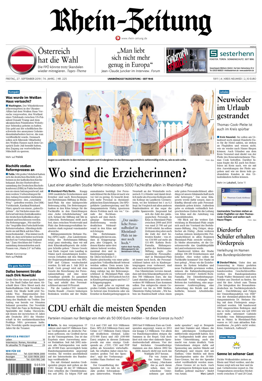 Rhein-Zeitung Kreis Neuwied vom Freitag, 27.09.2019