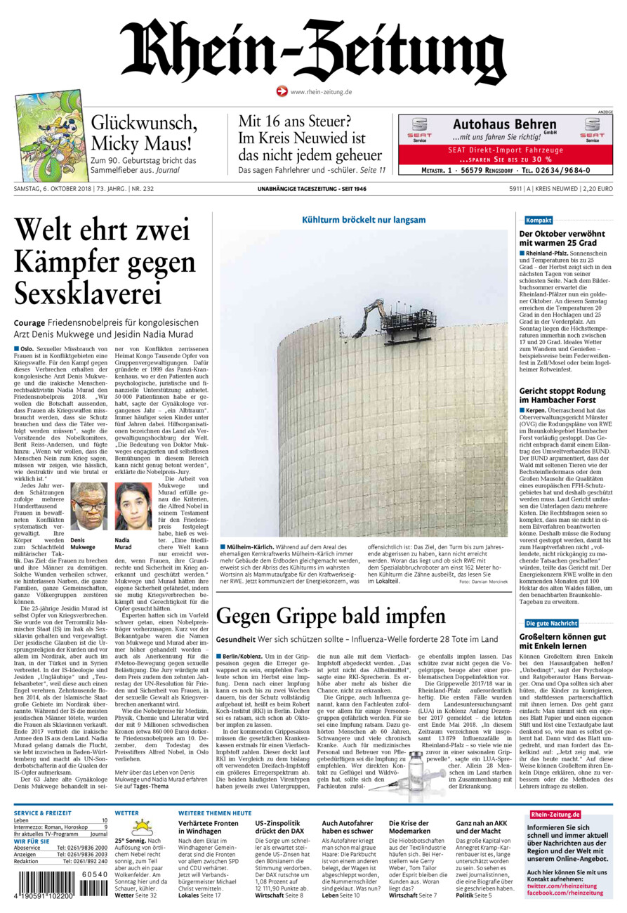 Rhein-Zeitung Kreis Neuwied vom Samstag, 06.10.2018