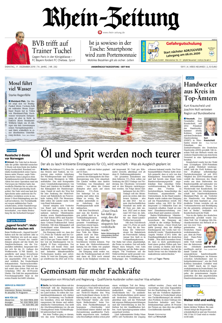 Rhein-Zeitung Kreis Neuwied vom Dienstag, 17.12.2019
