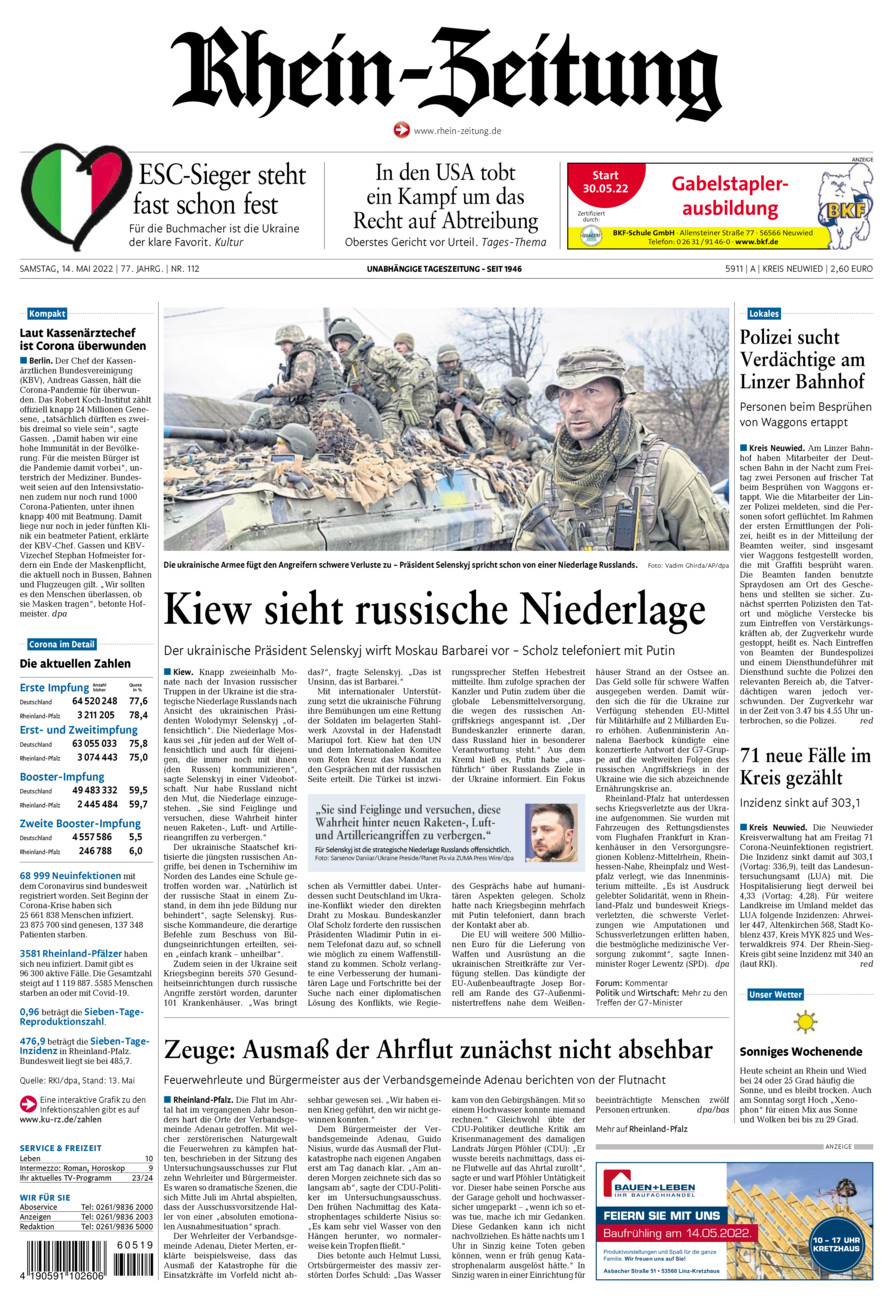 Rhein-Zeitung Kreis Neuwied vom Samstag, 14.05.2022