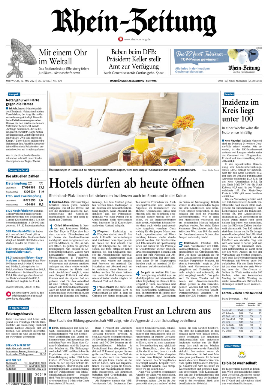 Rhein-Zeitung Kreis Neuwied vom Mittwoch, 12.05.2021