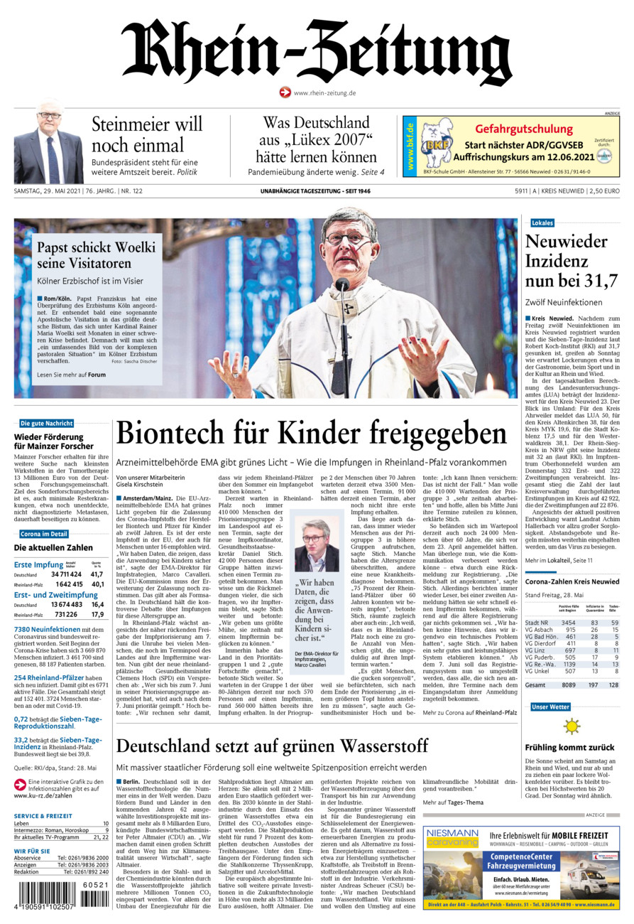 Rhein-Zeitung Kreis Neuwied vom Samstag, 29.05.2021