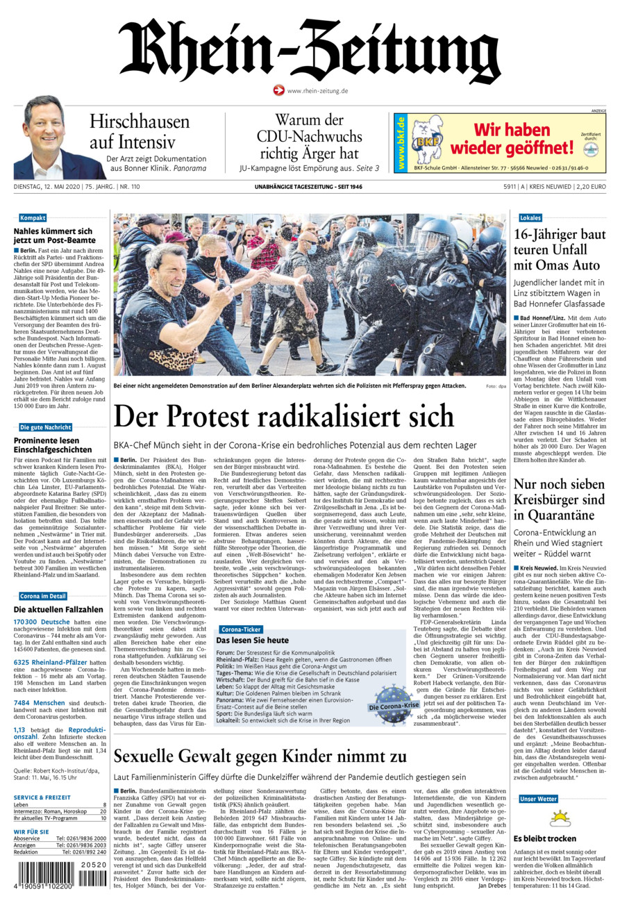 Rhein-Zeitung Kreis Neuwied vom Dienstag, 12.05.2020