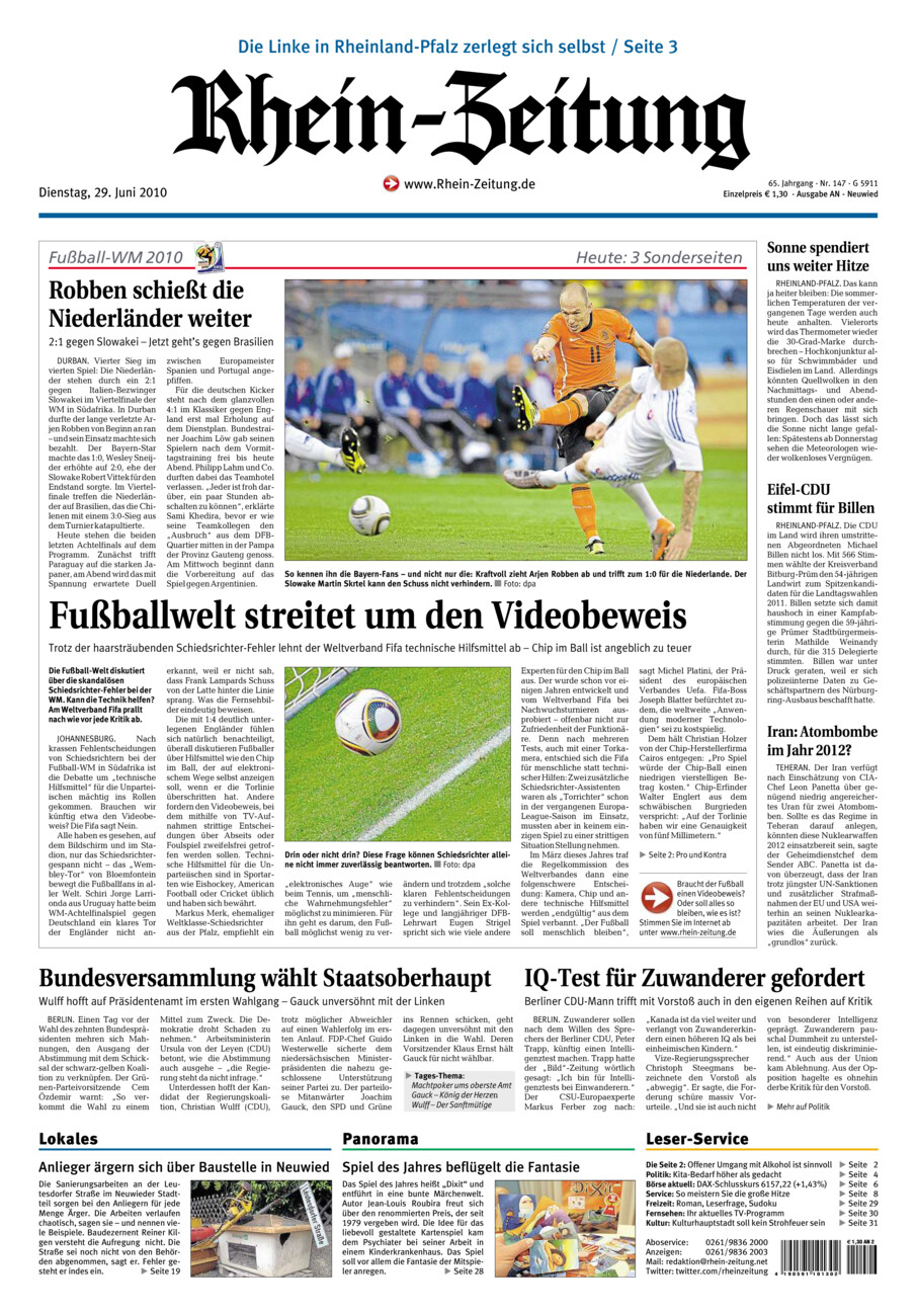 Rhein-Zeitung Kreis Neuwied vom Dienstag, 29.06.2010