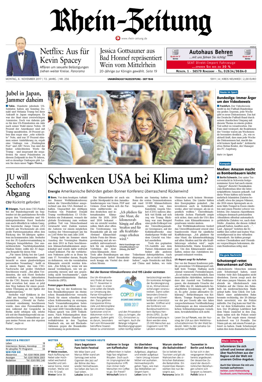 Rhein-Zeitung Kreis Neuwied vom Montag, 06.11.2017