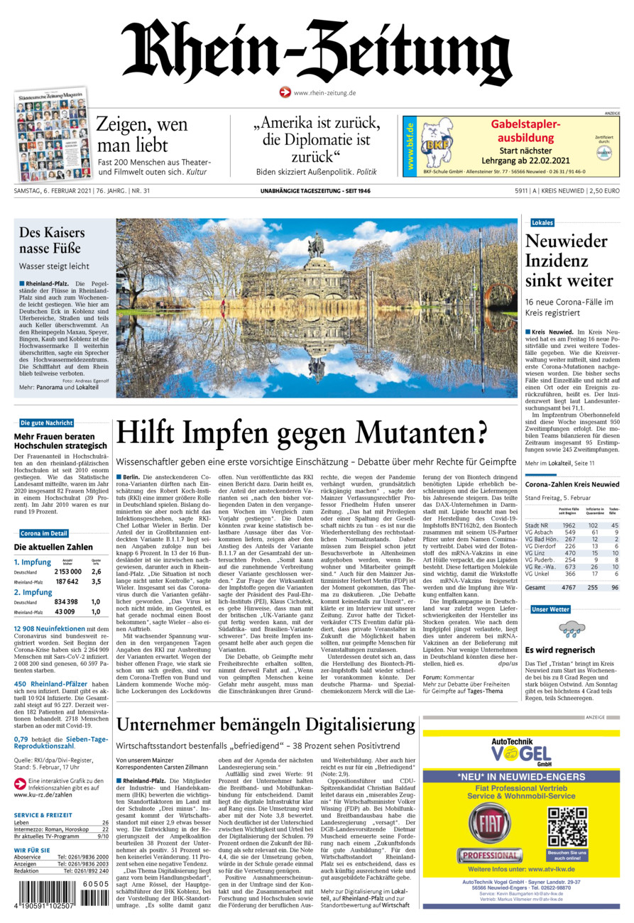 Rhein-Zeitung Kreis Neuwied vom Samstag, 06.02.2021