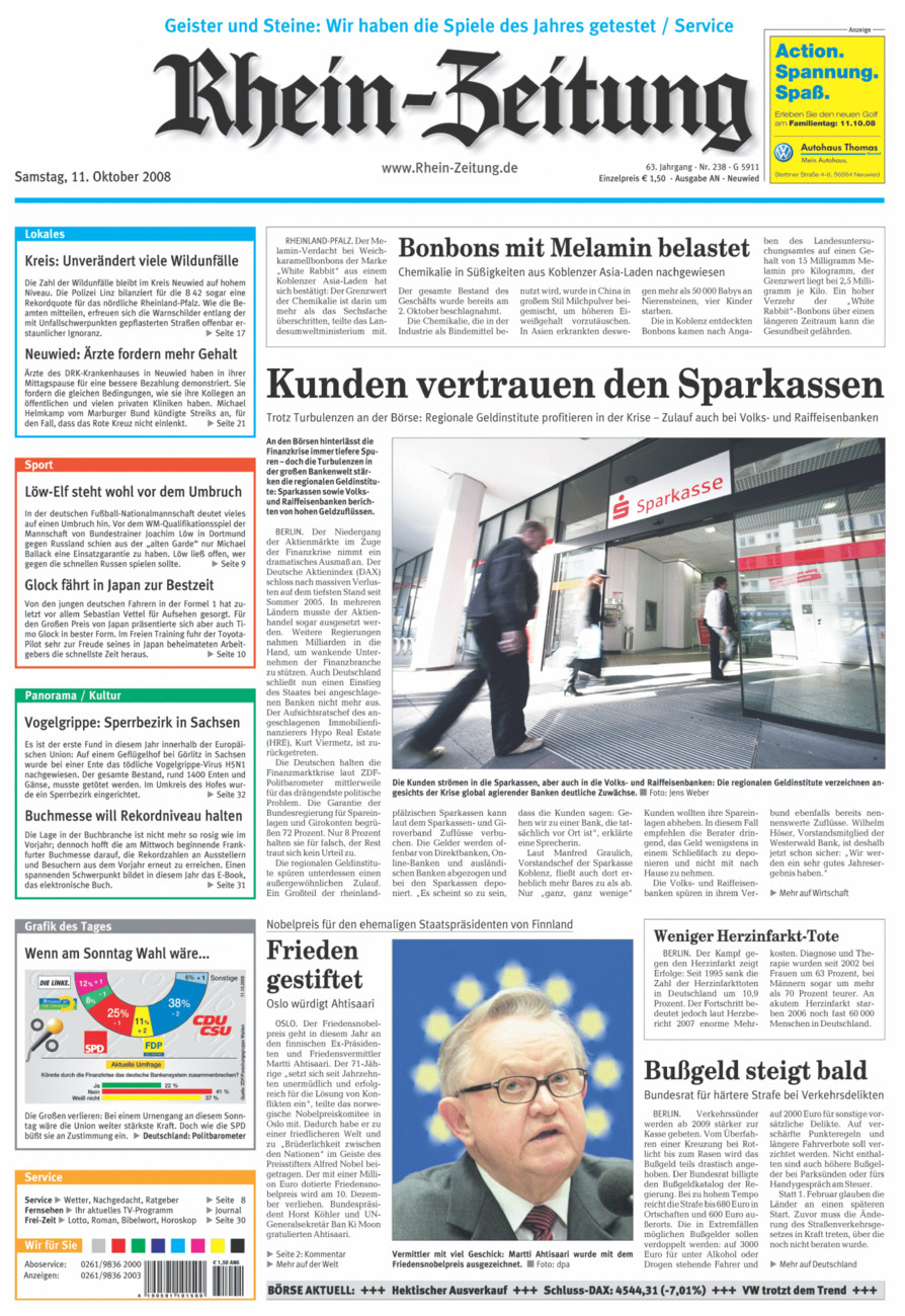 Rhein-Zeitung Kreis Neuwied vom Samstag, 11.10.2008
