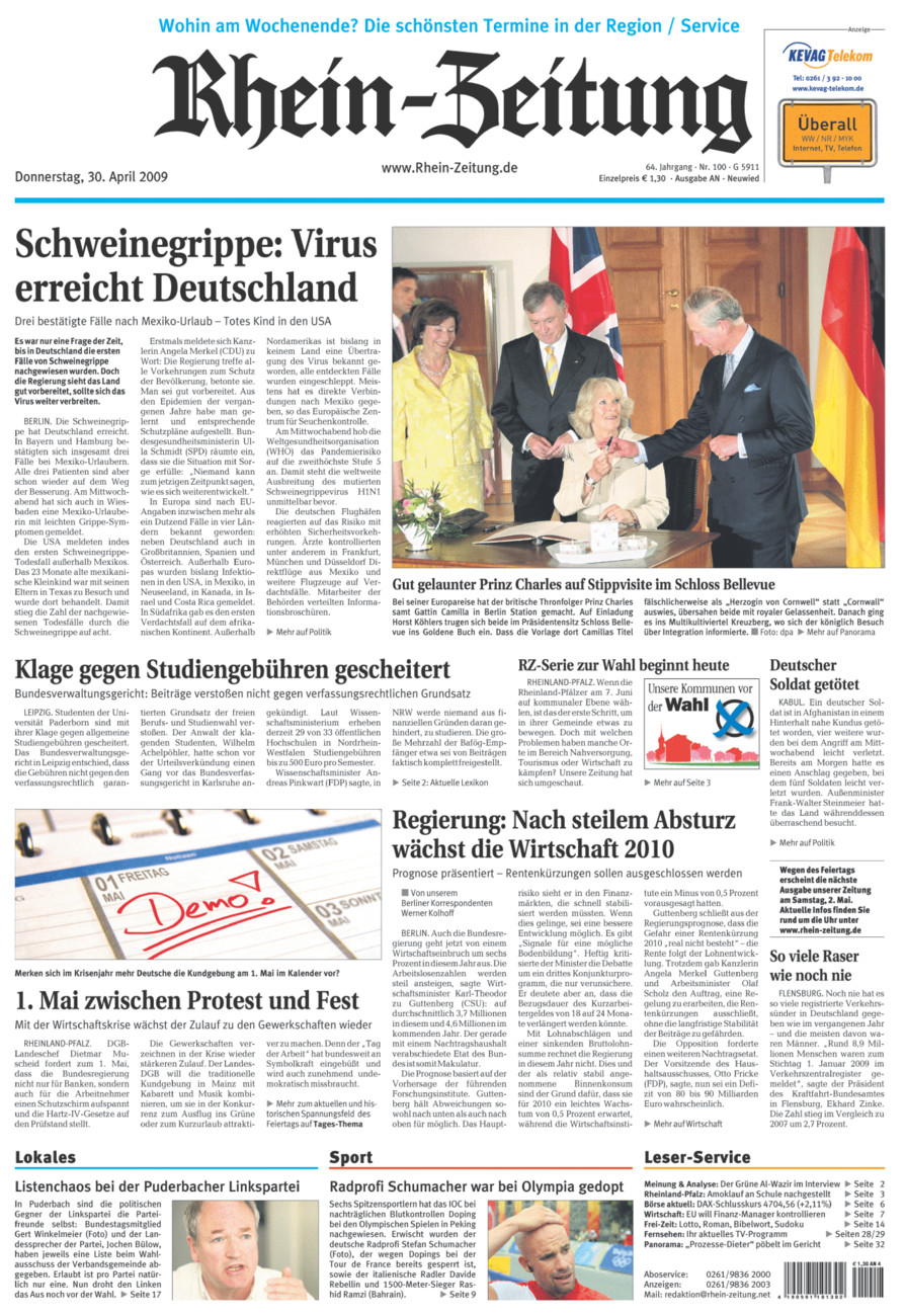 Rhein-Zeitung Kreis Neuwied vom Donnerstag, 30.04.2009