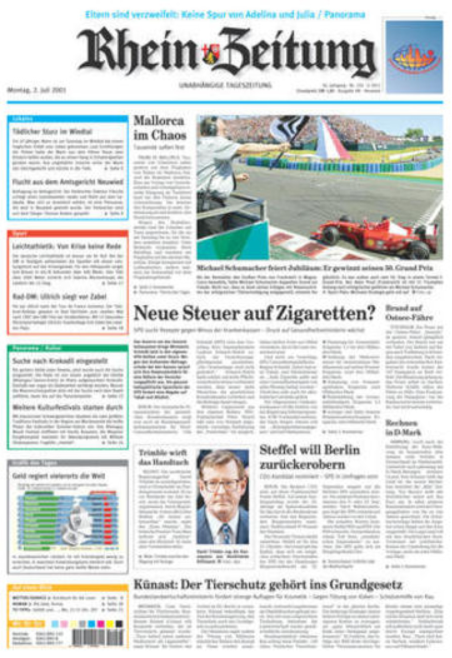 Rhein-Zeitung Kreis Neuwied vom Montag, 02.07.2001