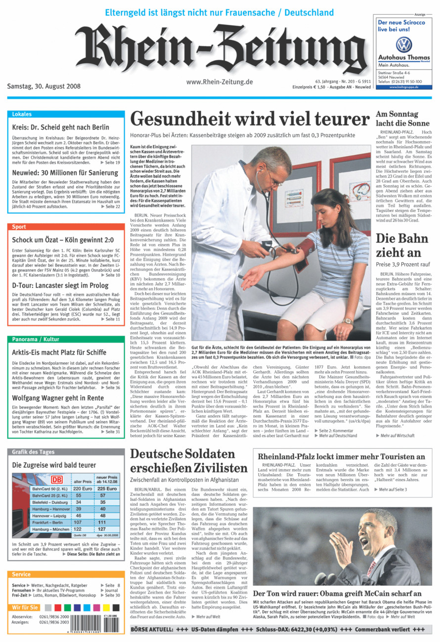Rhein-Zeitung Kreis Neuwied vom Samstag, 30.08.2008