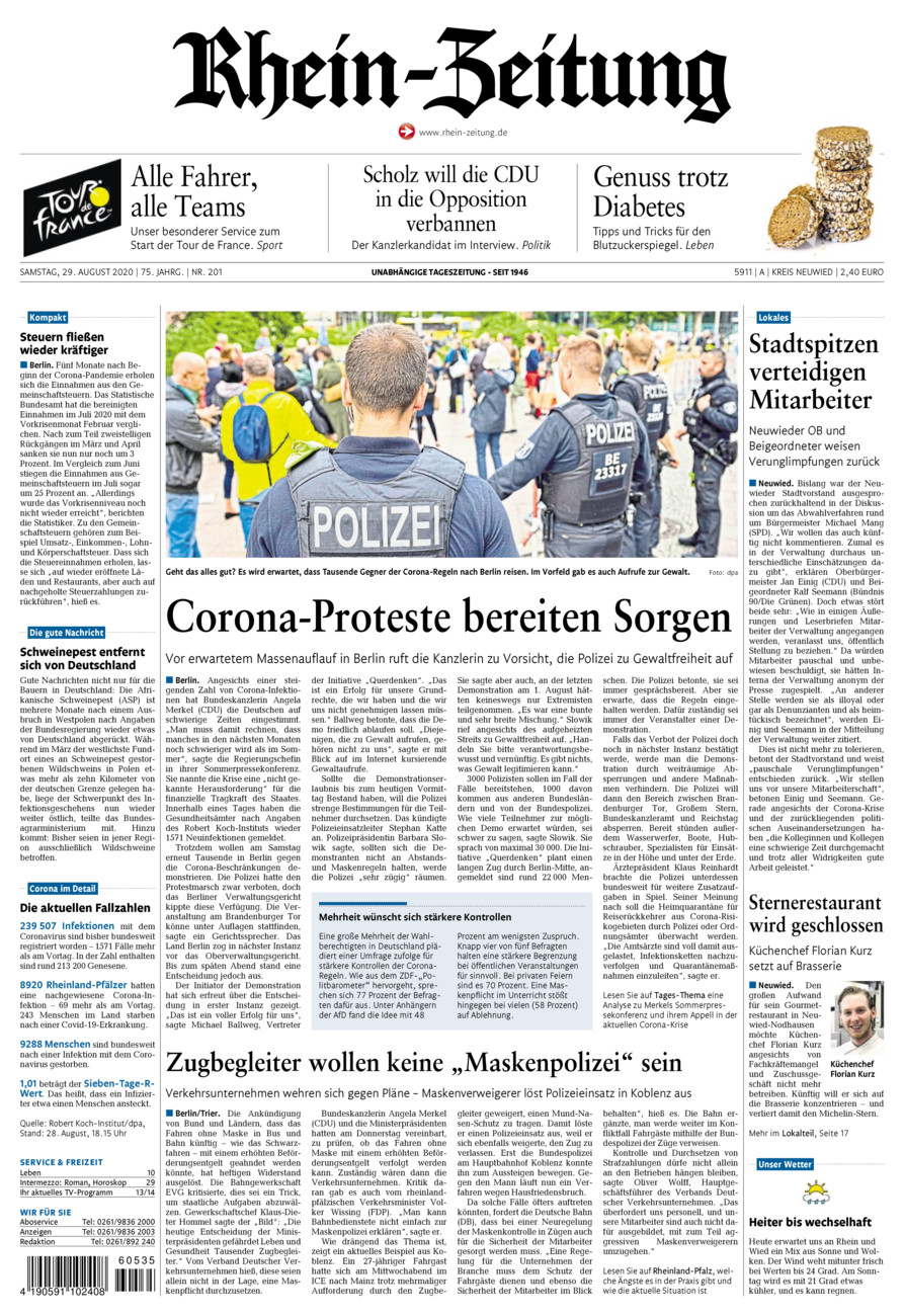 Rhein-Zeitung Kreis Neuwied vom Samstag, 29.08.2020