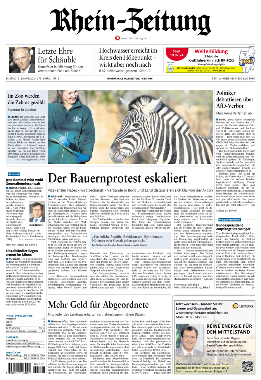 Rhein-Zeitung Kreis Neuwied vom Samstag, 06.01.2024