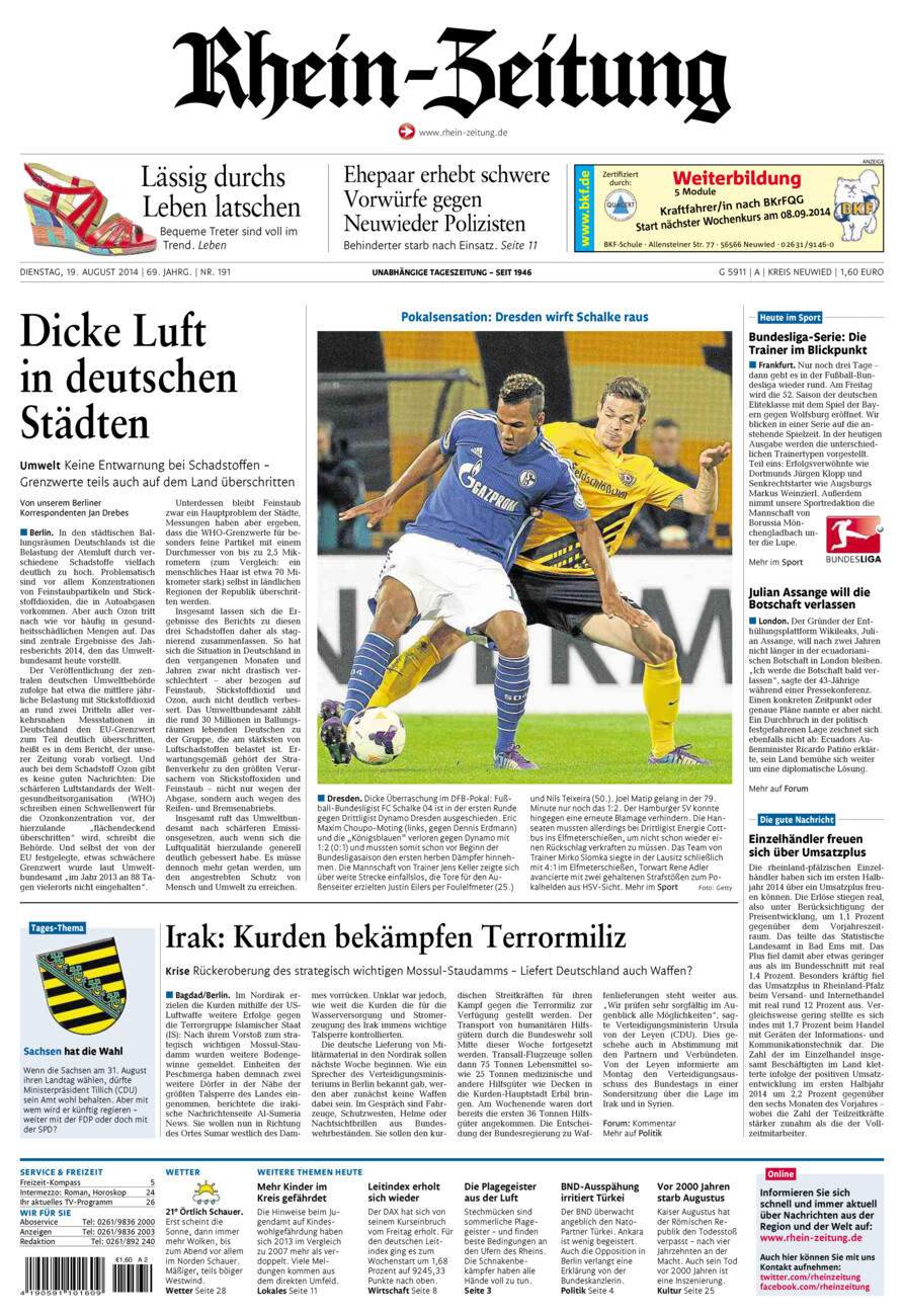 Rhein-Zeitung Kreis Neuwied vom Dienstag, 19.08.2014
