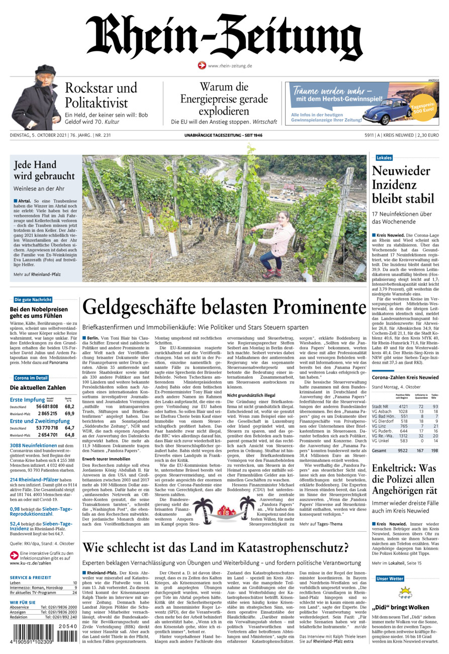 Rhein-Zeitung Kreis Neuwied vom Dienstag, 05.10.2021