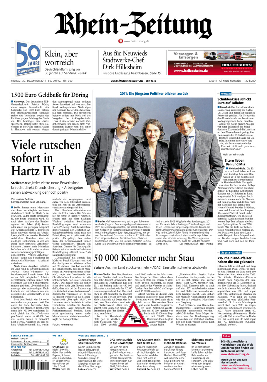 Rhein-Zeitung Kreis Neuwied vom Freitag, 30.12.2011