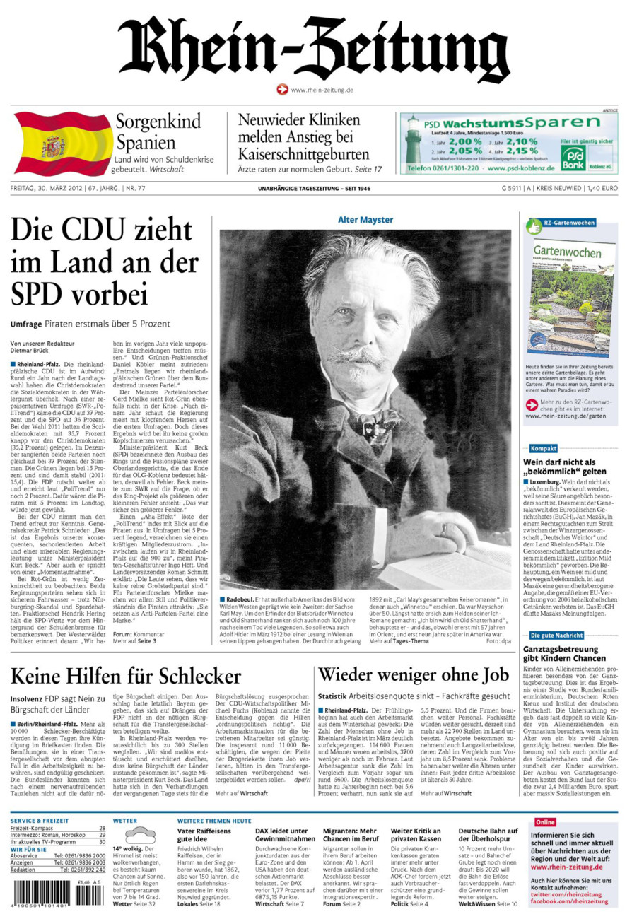 Rhein-Zeitung Kreis Neuwied vom Freitag, 30.03.2012