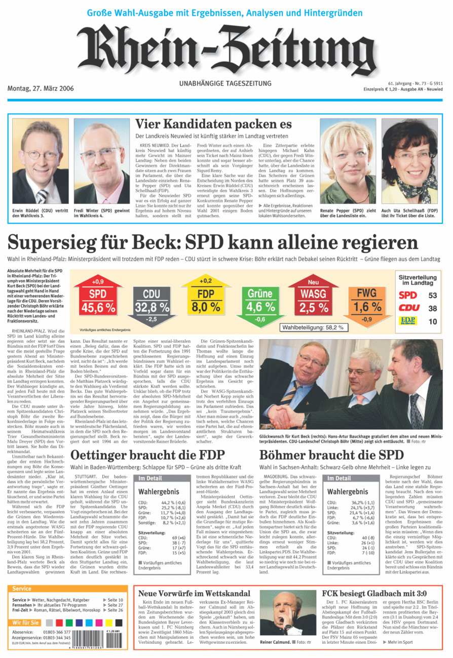 Rhein-Zeitung Kreis Neuwied vom Montag, 27.03.2006