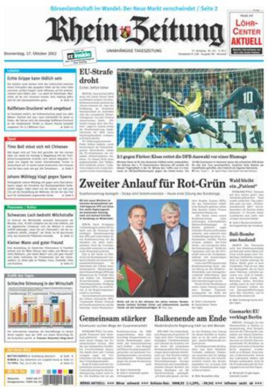Rhein-Zeitung Kreis Neuwied vom Donnerstag, 17.10.2002