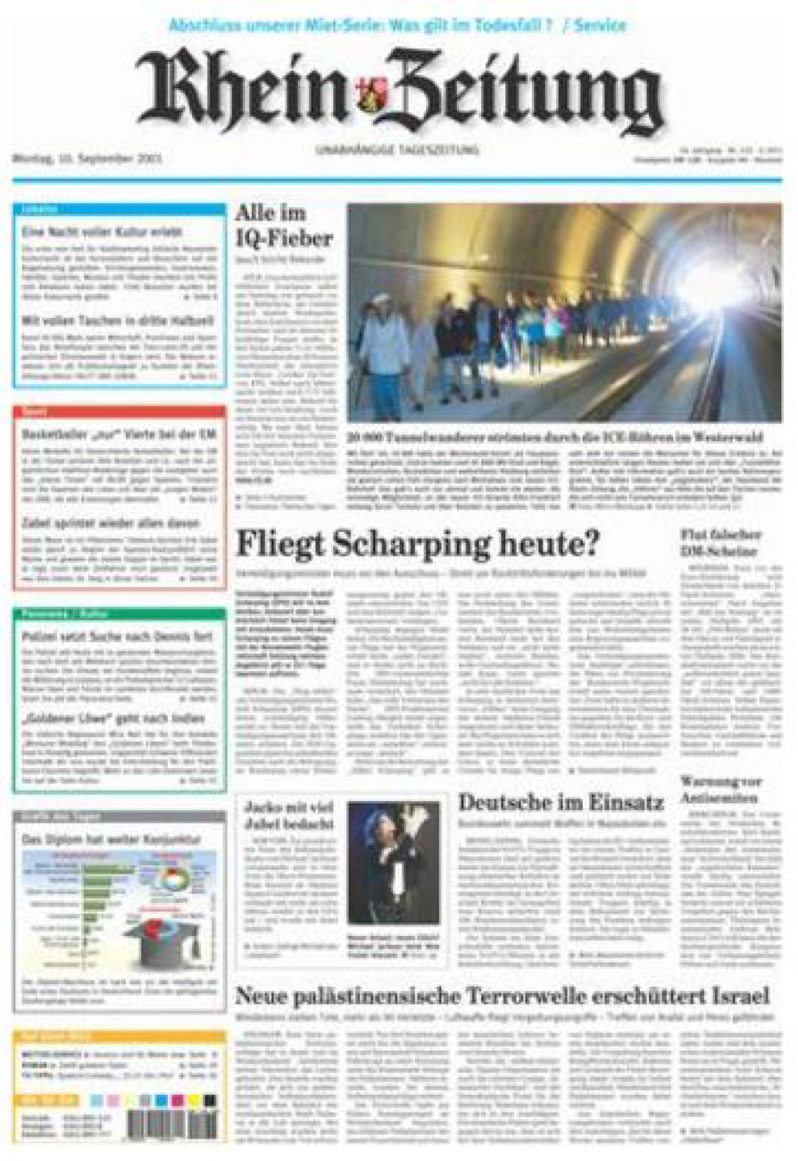 Rhein-Zeitung Kreis Neuwied vom Montag, 10.09.2001