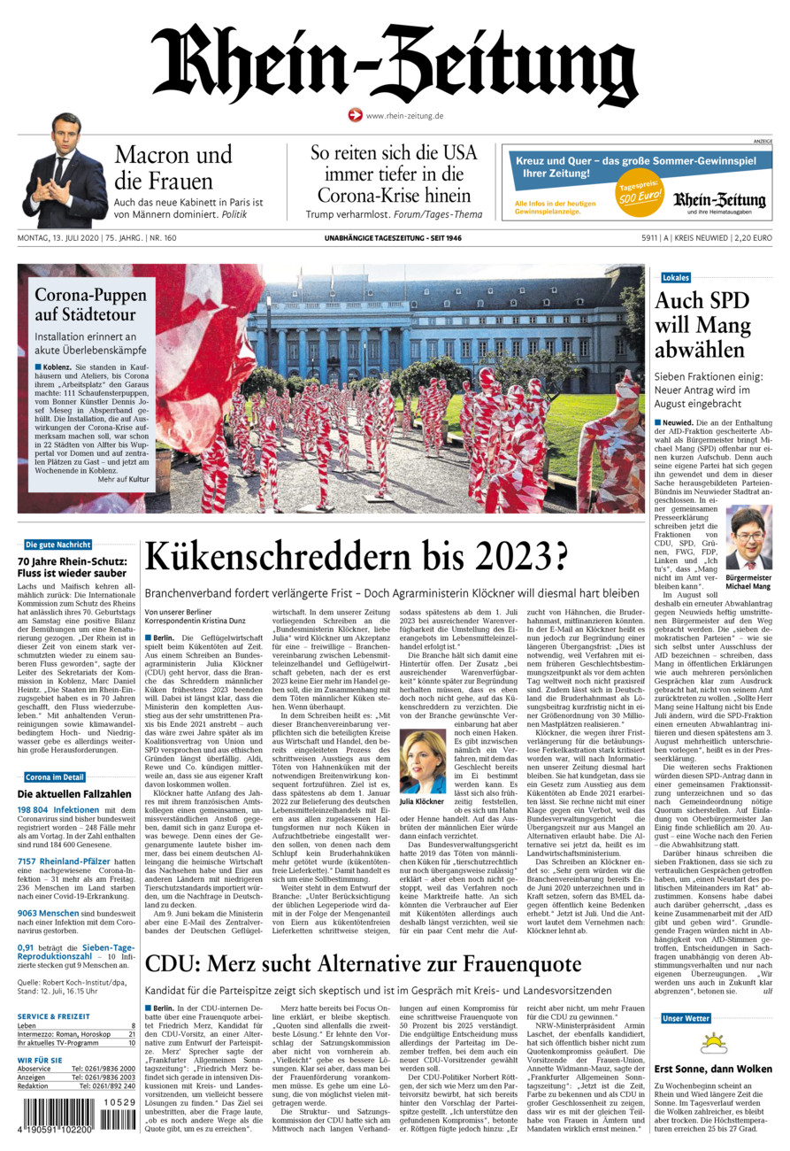 Rhein-Zeitung Kreis Neuwied vom Montag, 13.07.2020