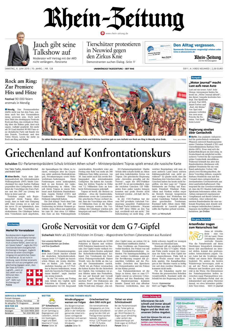 Rhein-Zeitung Kreis Neuwied vom Samstag, 06.06.2015