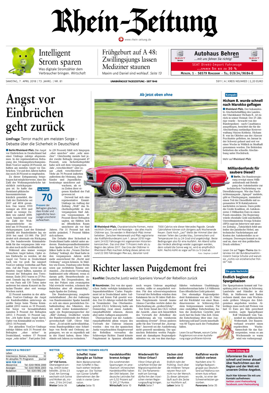 Rhein-Zeitung Kreis Neuwied vom Samstag, 07.04.2018