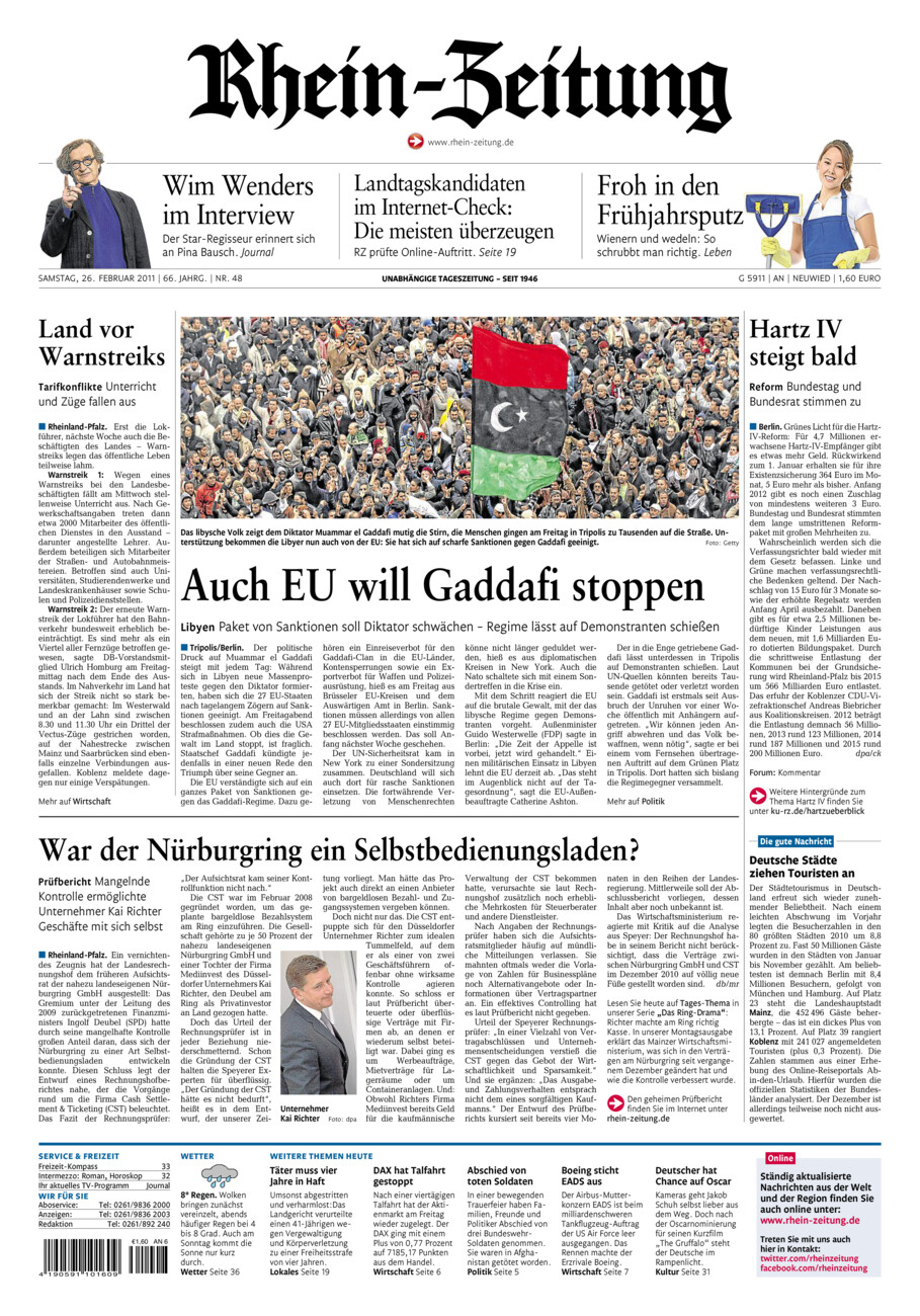 Rhein-Zeitung Kreis Neuwied vom Samstag, 26.02.2011