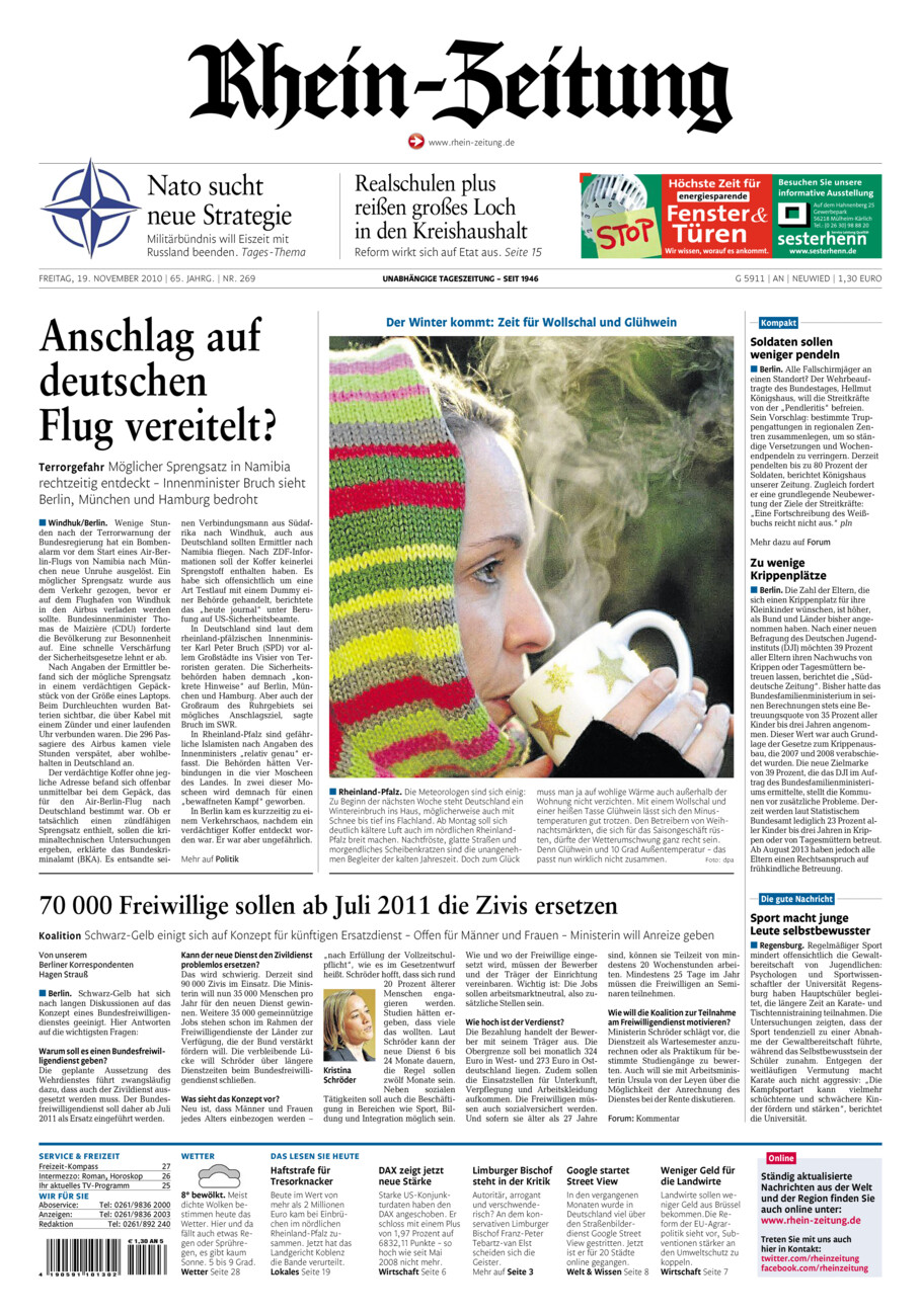 Rhein-Zeitung Kreis Neuwied vom Freitag, 19.11.2010