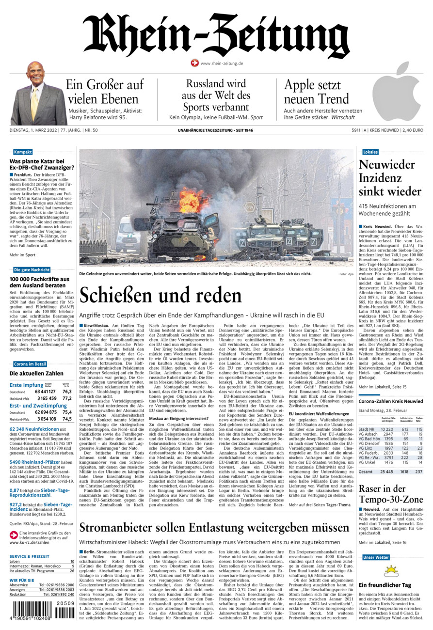 Rhein-Zeitung Kreis Neuwied vom Dienstag, 01.03.2022