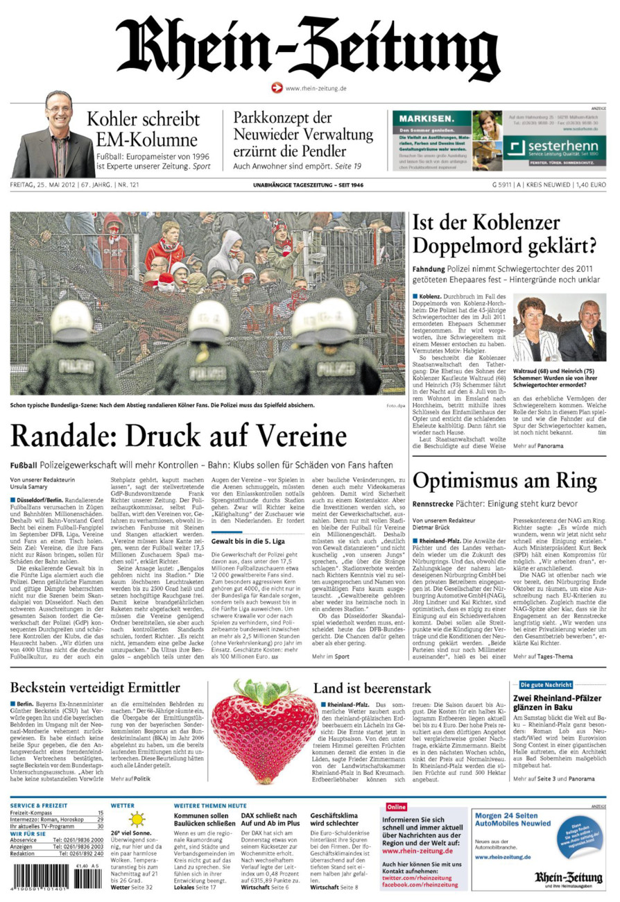 Rhein-Zeitung Kreis Neuwied vom Freitag, 25.05.2012