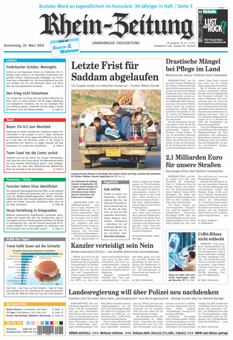 Rhein-Zeitung Kreis Neuwied vom Donnerstag, 20.03.2003