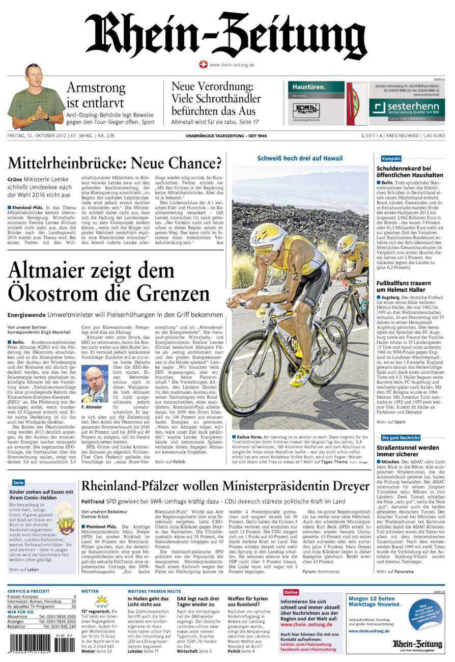 Rhein-Zeitung Kreis Neuwied vom Freitag, 12.10.2012