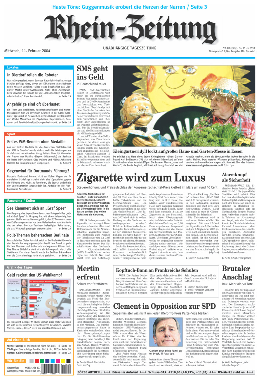 Rhein-Zeitung Kreis Neuwied vom Mittwoch, 11.02.2004