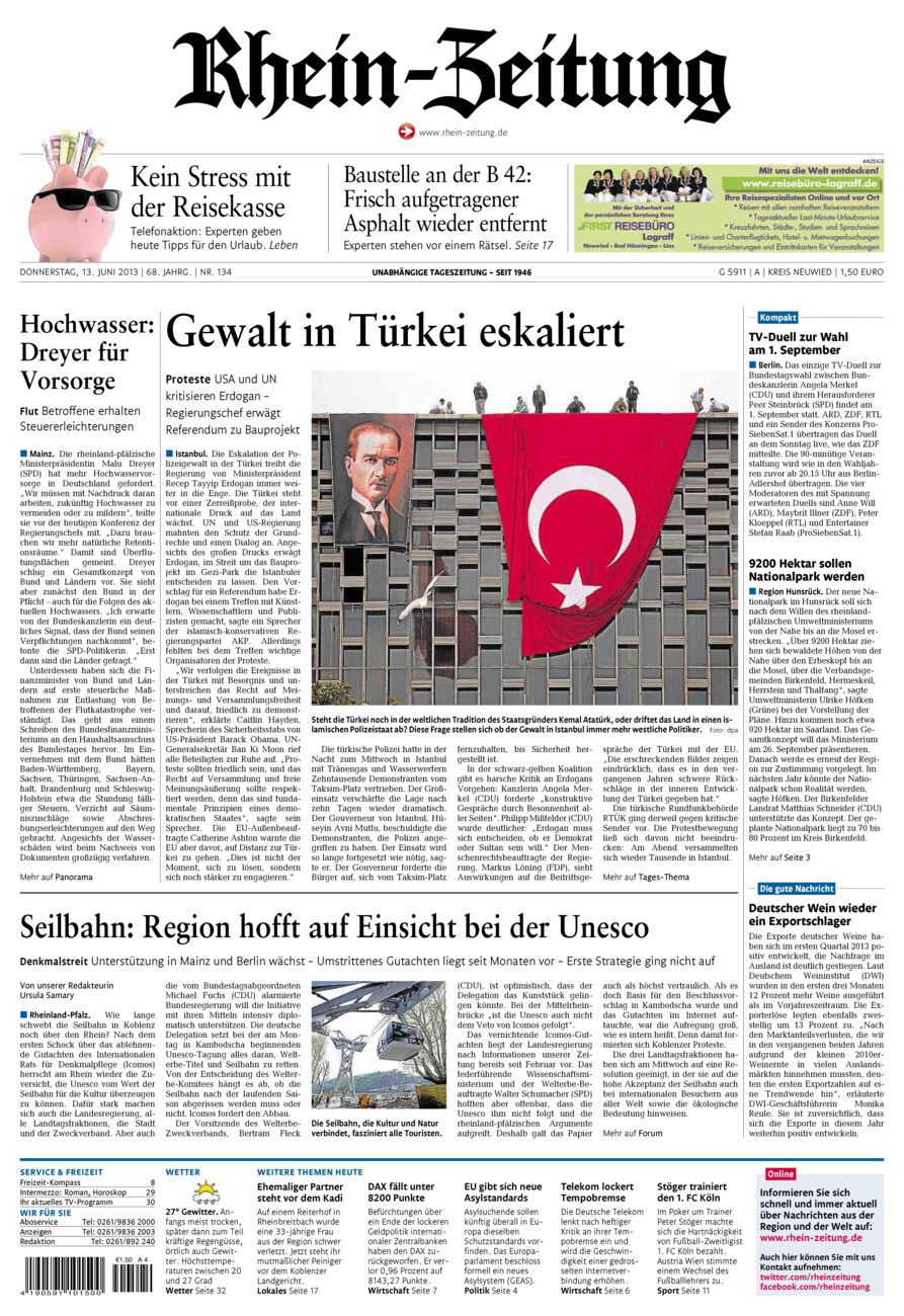 Rhein-Zeitung Kreis Neuwied vom Donnerstag, 13.06.2013
