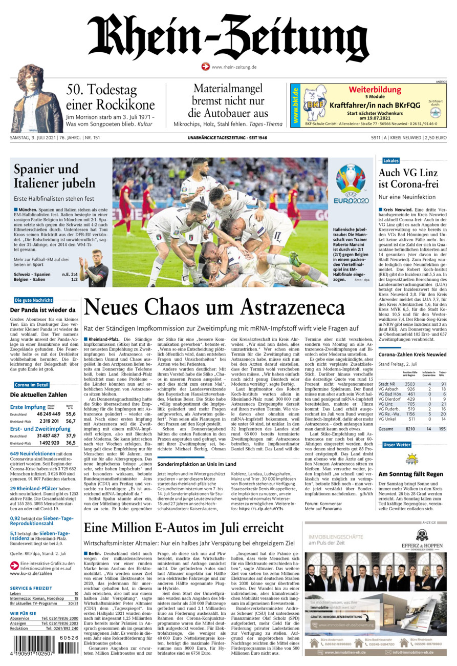 Rhein-Zeitung Kreis Neuwied vom Samstag, 03.07.2021