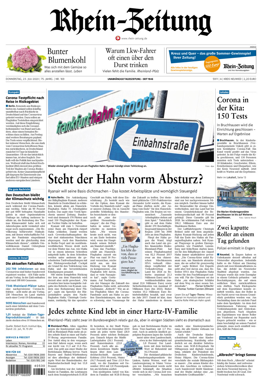 Rhein-Zeitung Kreis Neuwied vom Donnerstag, 23.07.2020