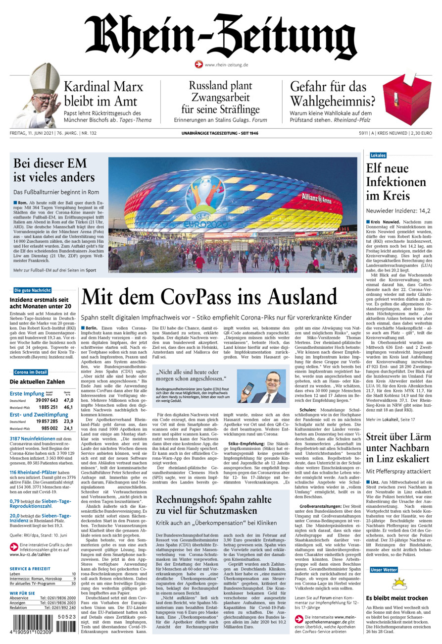 Rhein-Zeitung Kreis Neuwied vom Freitag, 11.06.2021