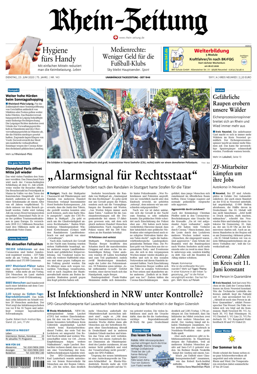 Rhein-Zeitung Kreis Neuwied vom Dienstag, 23.06.2020