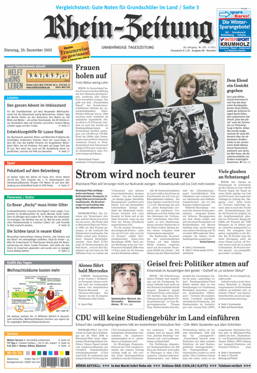 Rhein-Zeitung Kreis Neuwied vom Dienstag, 20.12.2005