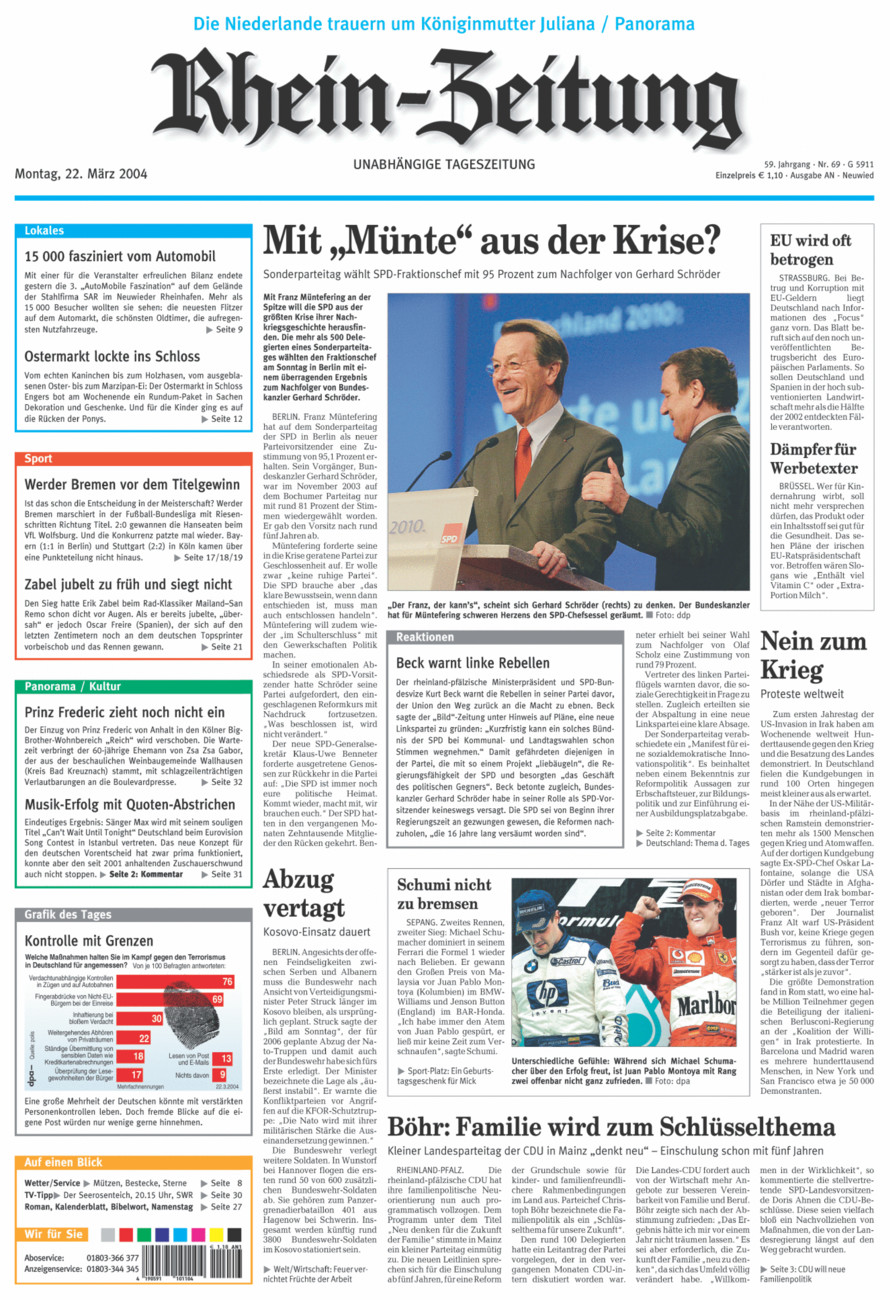 Rhein-Zeitung Kreis Neuwied vom Montag, 22.03.2004