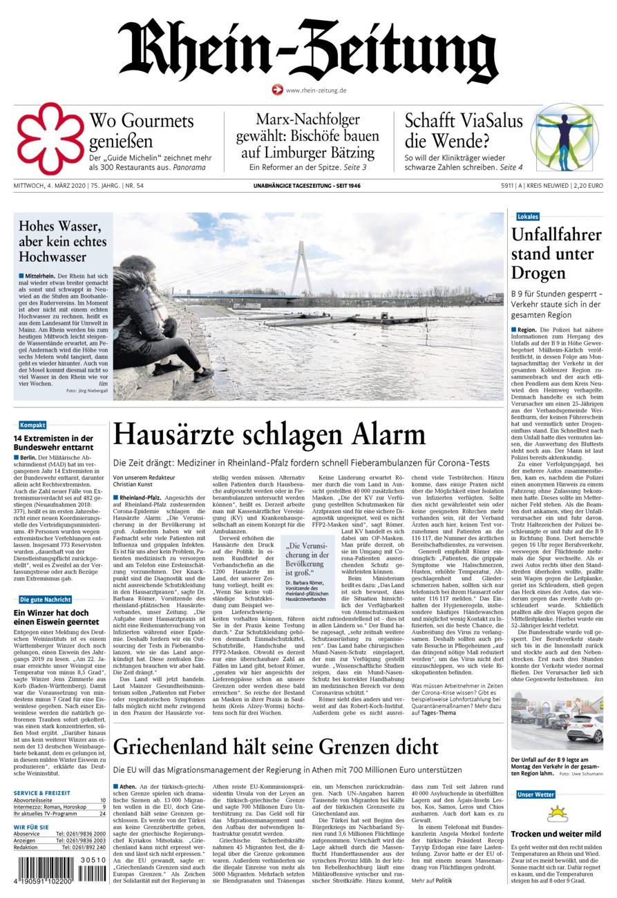 Rhein-Zeitung Kreis Neuwied vom Mittwoch, 04.03.2020