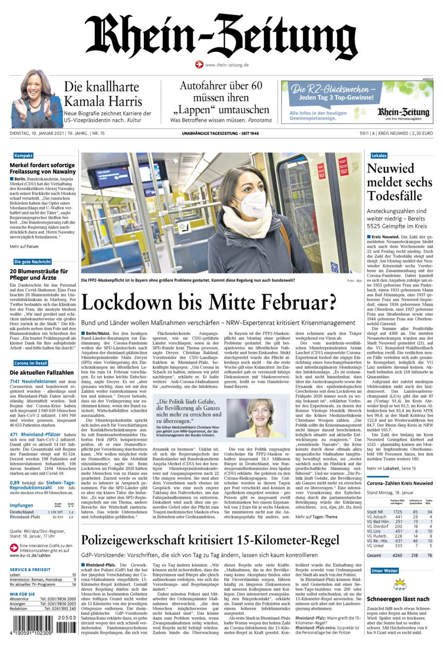 Rhein-Zeitung Kreis Neuwied vom Dienstag, 19.01.2021