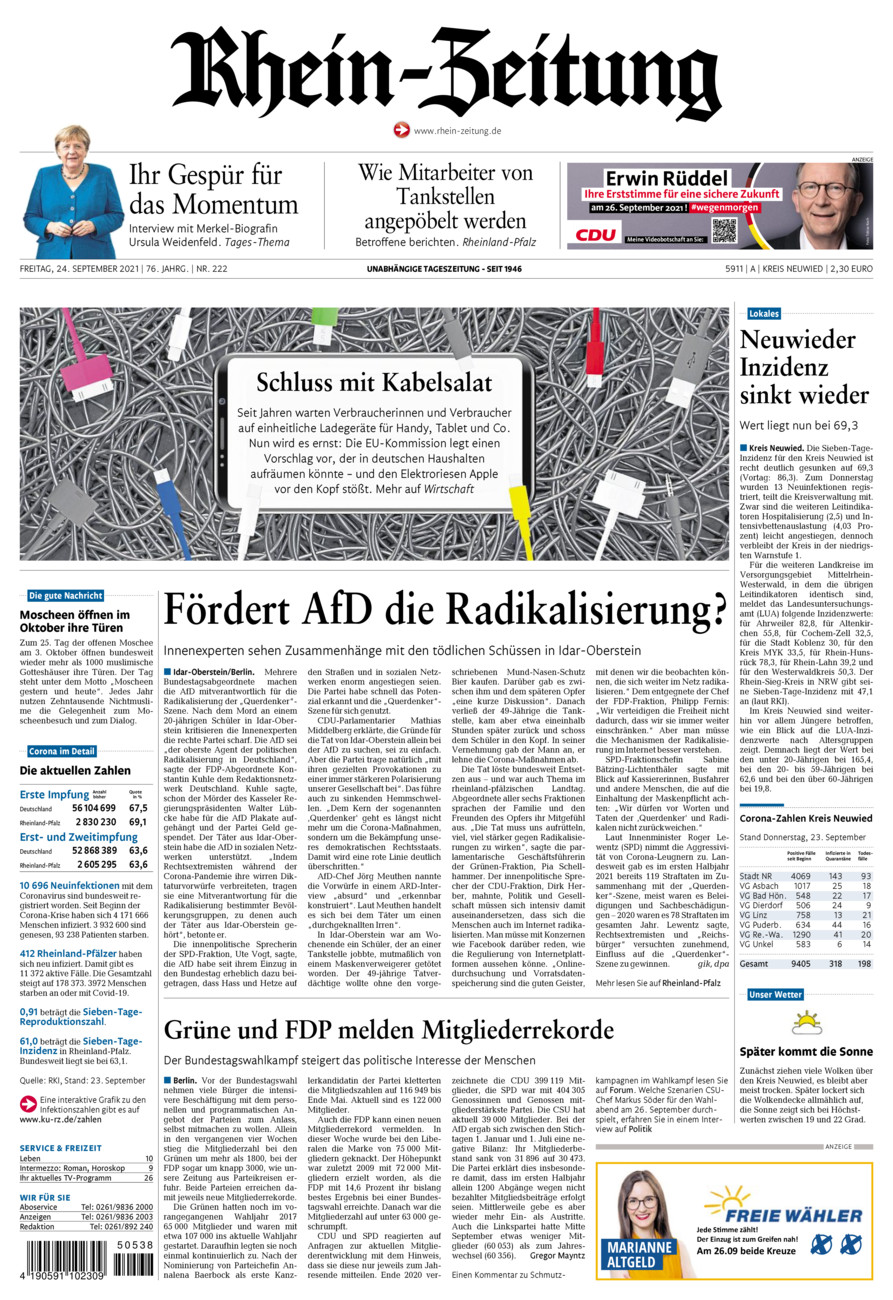 Rhein-Zeitung Kreis Neuwied vom Freitag, 24.09.2021