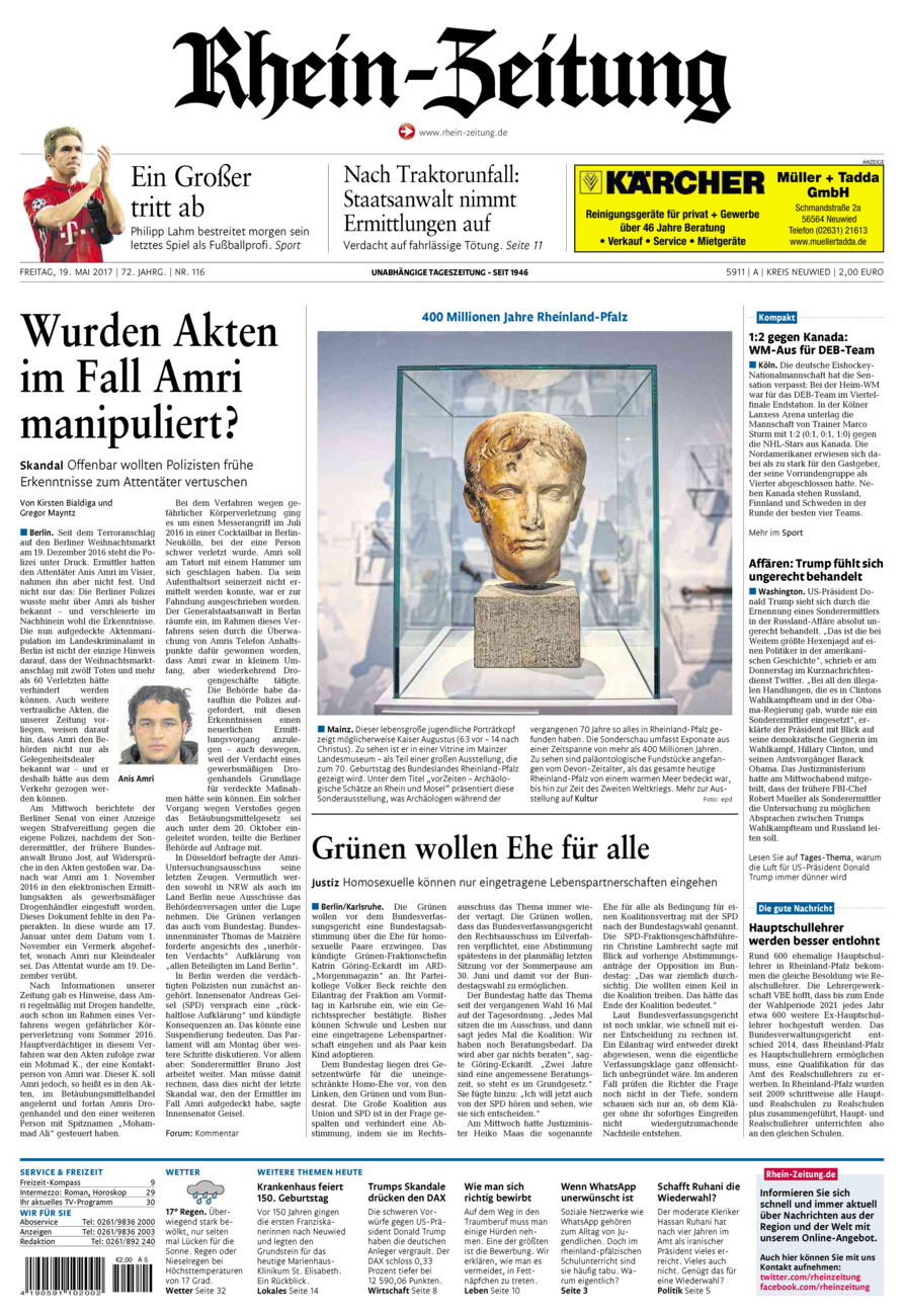 Rhein-Zeitung Kreis Neuwied vom Freitag, 19.05.2017
