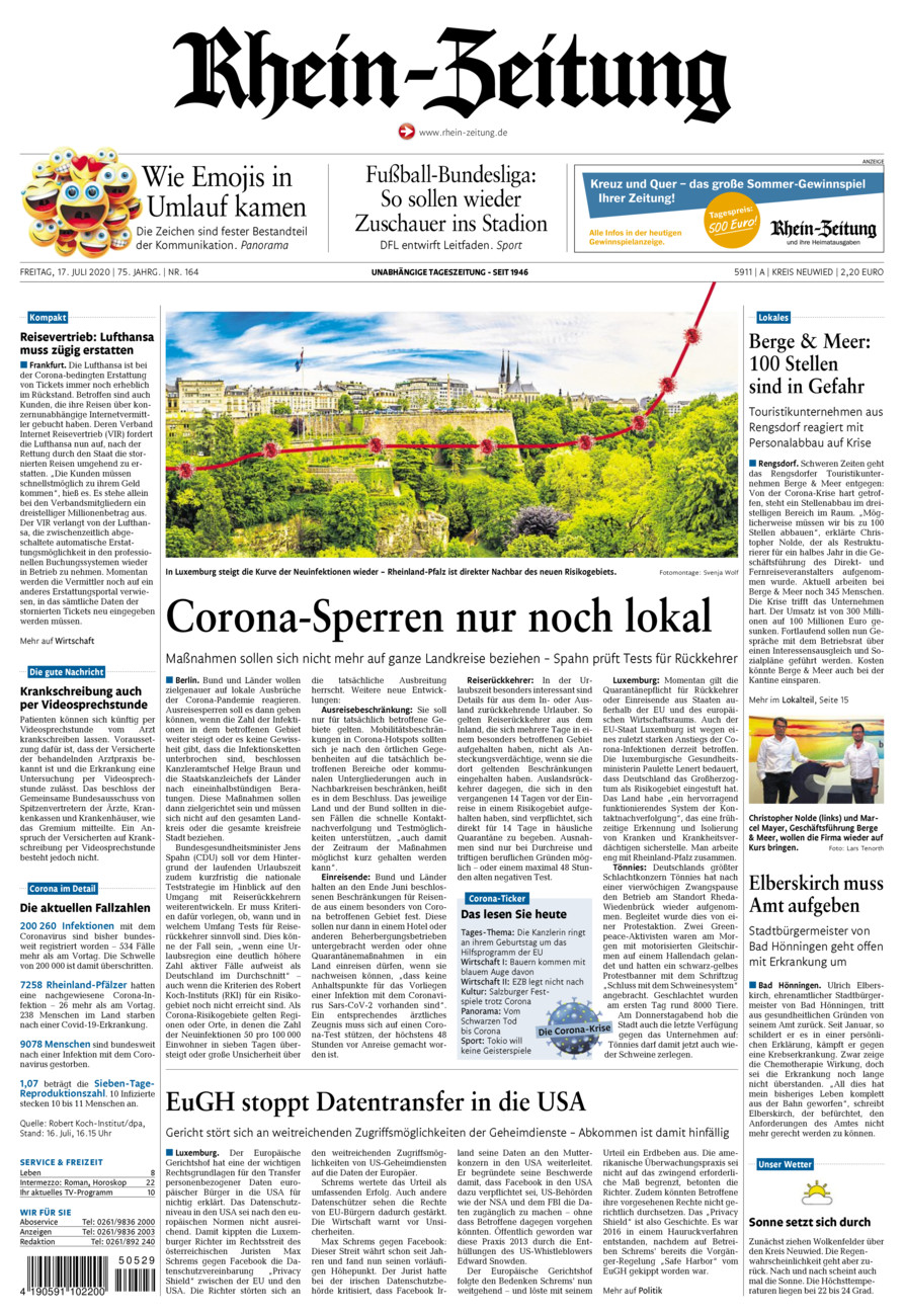 Rhein-Zeitung Kreis Neuwied vom Freitag, 17.07.2020