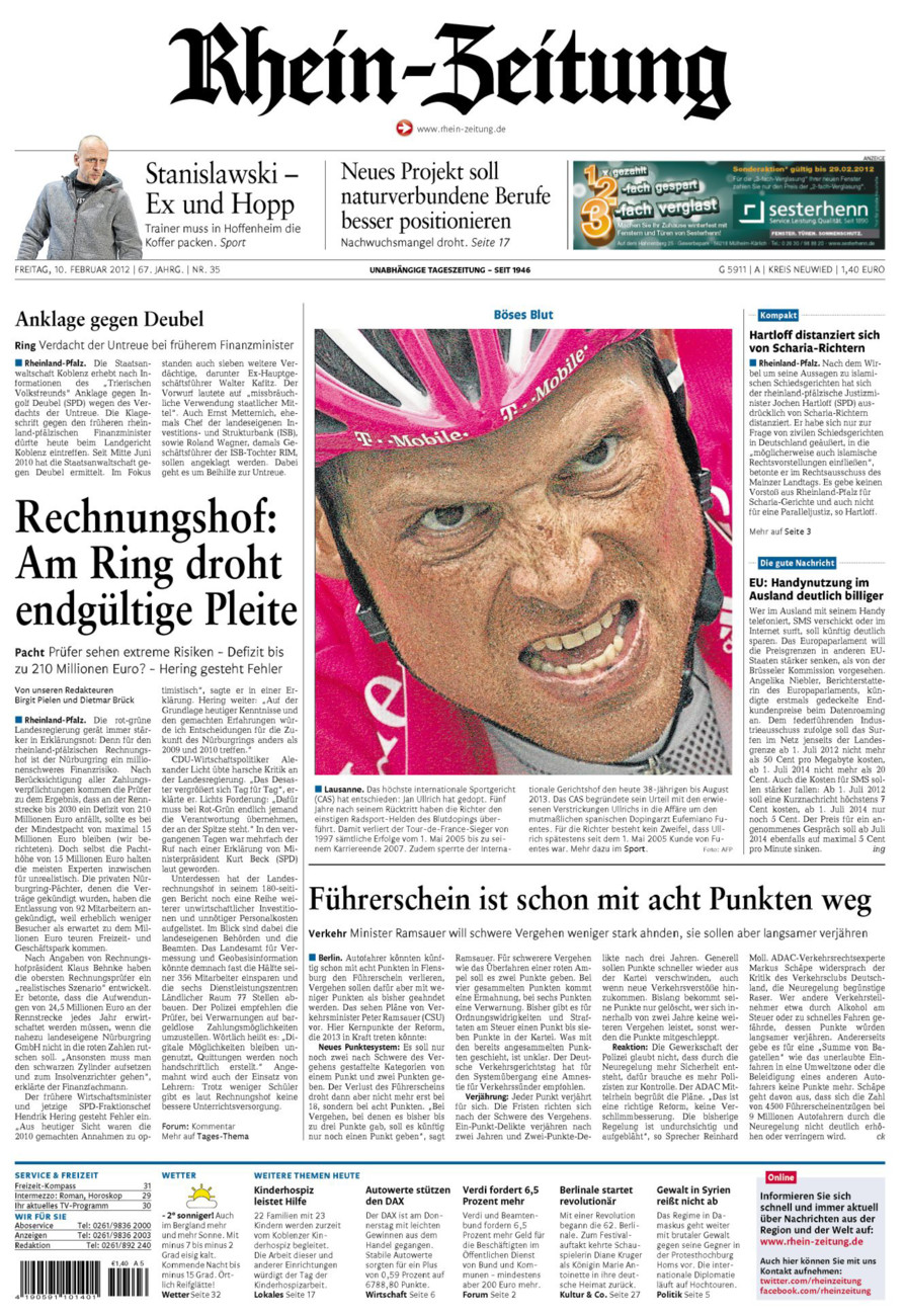 Rhein-Zeitung Kreis Neuwied vom Freitag, 10.02.2012