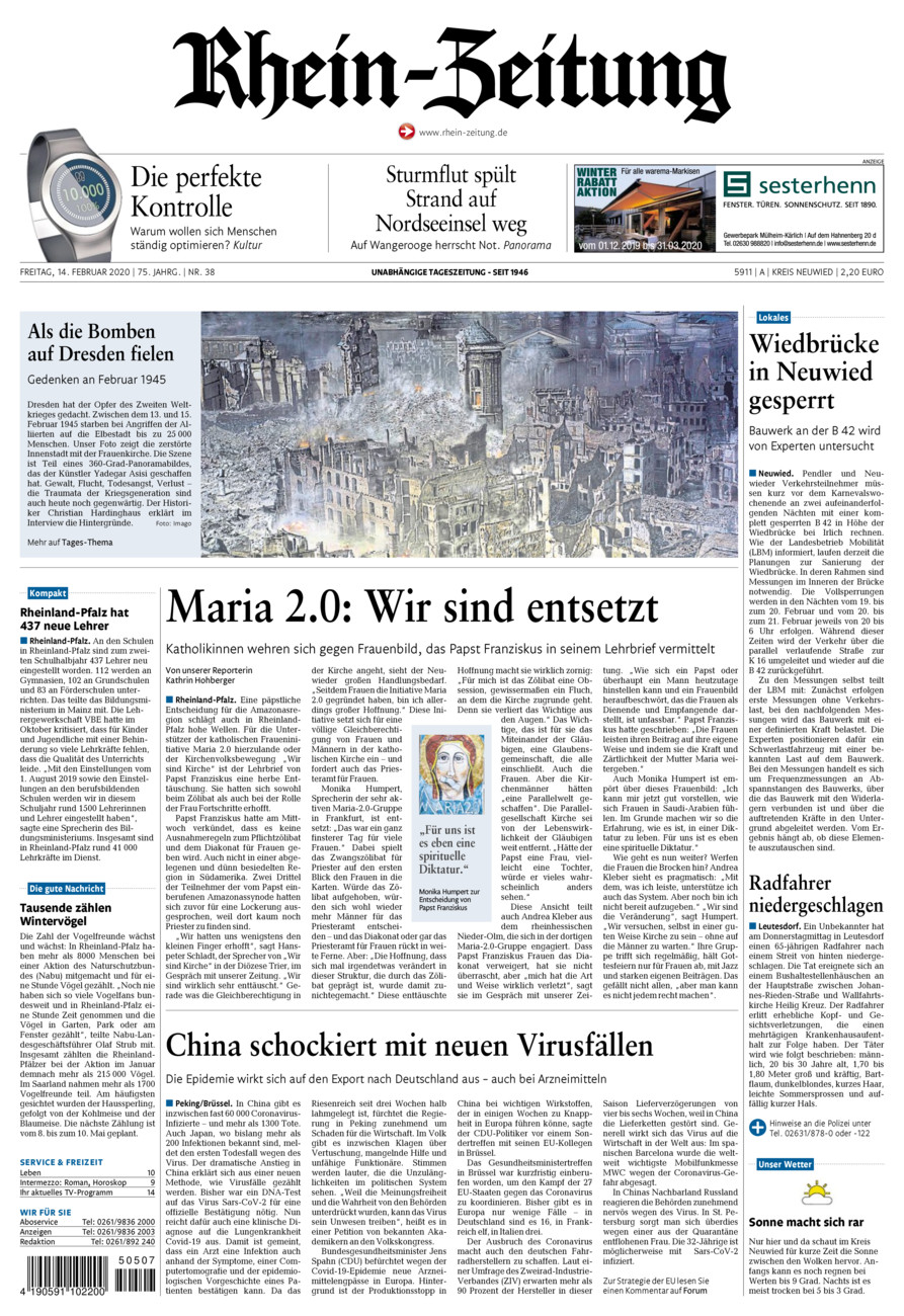 Rhein-Zeitung Kreis Neuwied vom Freitag, 14.02.2020