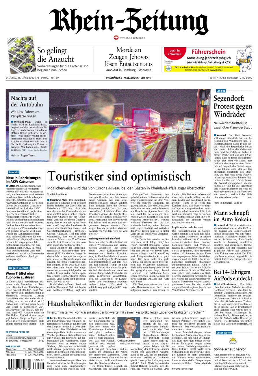 Rhein-Zeitung Kreis Neuwied vom Samstag, 11.03.2023